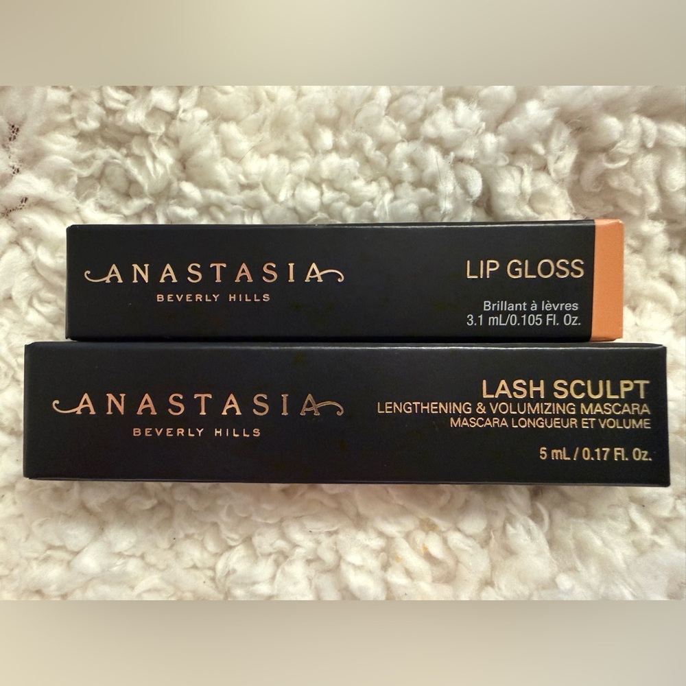 NWOT  Anastasia Beverly Hills Lash Sculpt Mascara & Amber Sparkle Lip Gloss Set